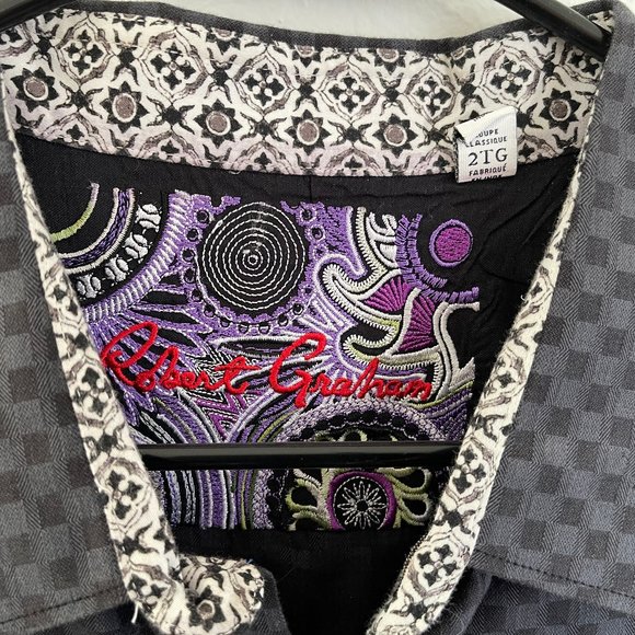 Robert Graham Black Square Contrast Cuff - Picture 2 of 4